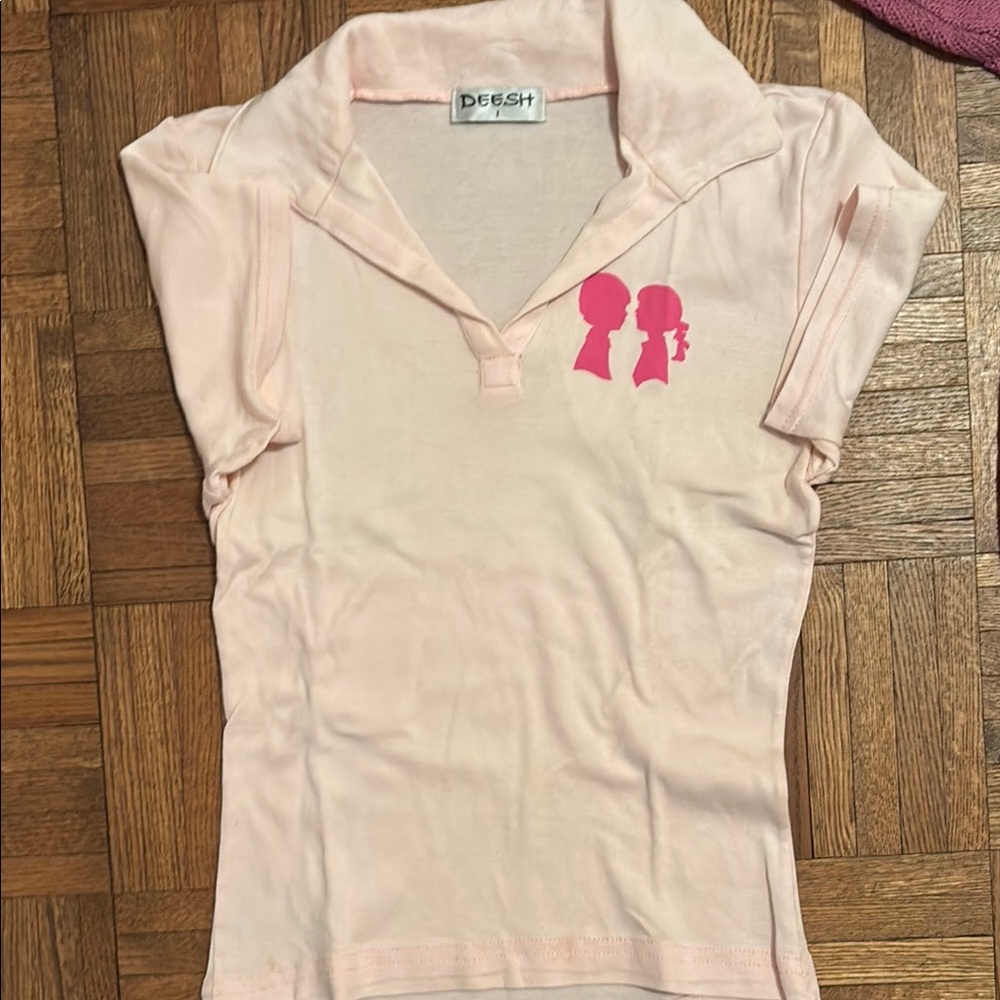 Pink Polo Shirt Classic Design Cotton Blend